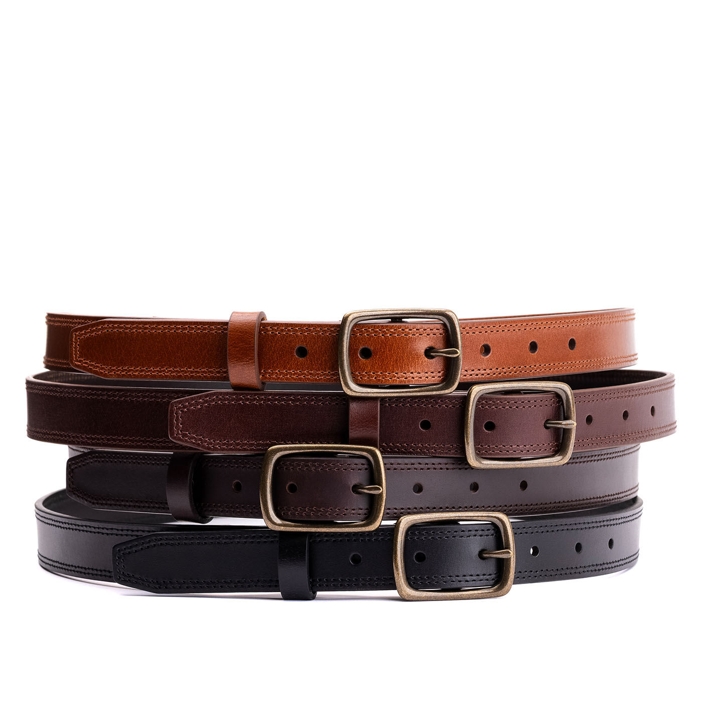 Alternative view of Women's Slim Double Stitch Leather Belt